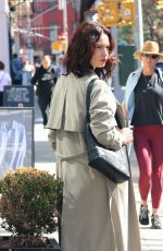 LILY JAMES on the Set of Relay in New York 04/13/2023