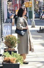 LILY JAMES on the Set of Relay in New York 04/13/2023