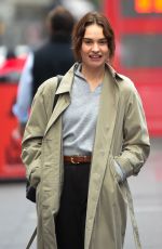 LILY JAMES on the Set of Relay in New York 04/17/2023