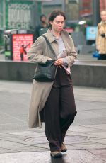LILY JAMES on the Set of Relay in New York 04/17/2023