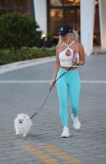 LISA OPIE Out with Her Dog in Miami 04/26/2023