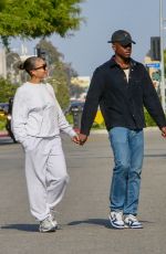 LORI HARVEY and Damson Idris Out on Melrose Place in West Hollywood 04/17/2023 