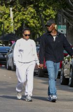 LORI HARVEY and Damson Idris Out on Melrose Place in West Hollywood 04/17/2023 