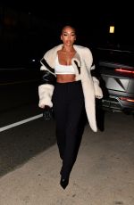 LORI HARVEY Out for Dinner at Giorgio Baldi in Santa Monica 04/23/2023