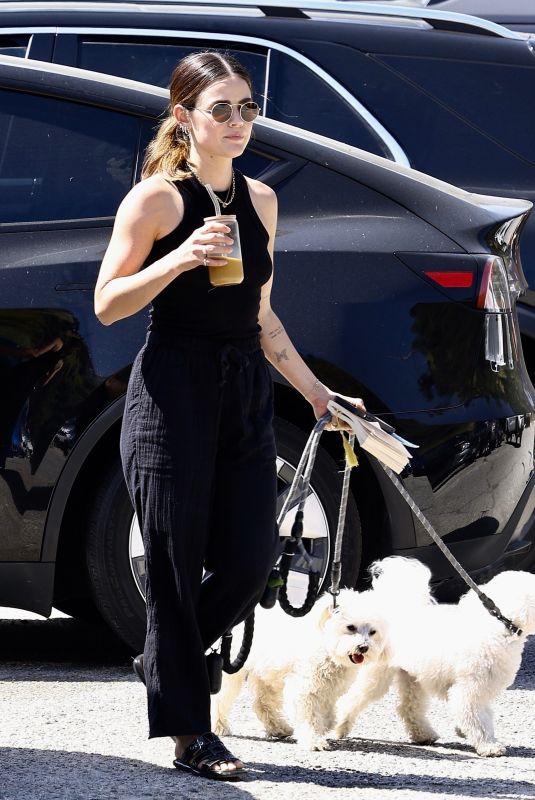 LUCY HALE Out with Her Dogs at a Park in Los Angeles 04/23/2023