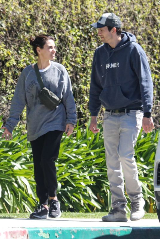 MILA KUNIS and Ashton Kutcher Out Around Bel Air 04/06/2023