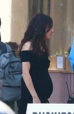 MILA KUNIS Sports a Baby Bump on the Set of Goodrich with Michael Keaton in Los Angeles 04/06/2023