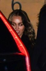 MILEY CYRUS Out for Dinner with Shamar Johnson in Santa Monica 04/24/2023