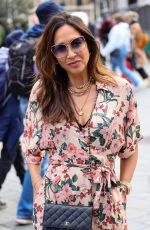 MYLEENE KLASS in a Floral Split Dress Leaves Smooth Radio in London 04/15/2023