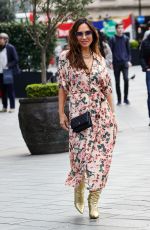MYLEENE KLASS in a Floral Split Dress Leaves Smooth Radio in London 04/15/2023