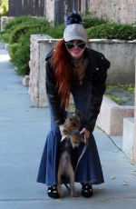 PHOEBE PRICE Out with Her Dog in Los Angeles 04/06/2023