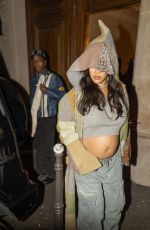Pregnant RIHANNA Leaves Cesar Restaurant in Paris 04/16/2023