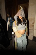 Pregnant RIHANNA Leaves Cesar Restaurant in Paris 04/16/2023