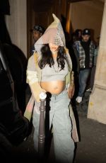 Pregnant RIHANNA Leaves Cesar Restaurant in Paris 04/16/2023