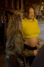 Pregnant RIHANNA Out for Dinner at Caviar Kaspia in Paris 04/22/2023