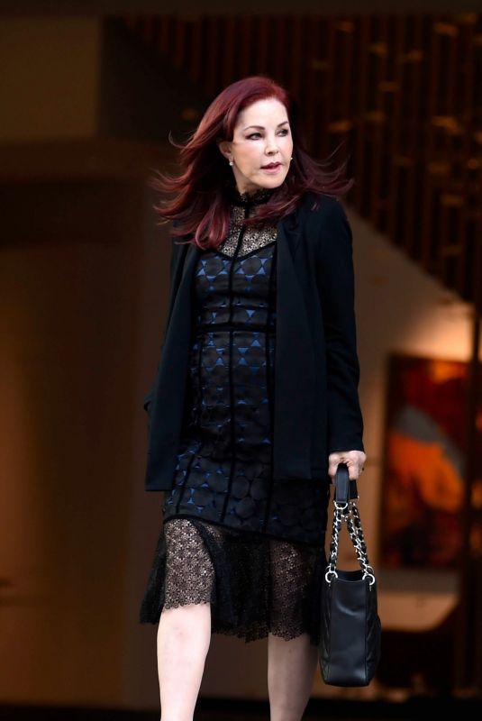 PRISCILLA PRESLEY Leaves Lowry Hotel in Manchester 04/02/2023