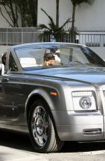 QUEEN LATIFAH Out Driving in Her Convertible Rolls Royce in Beverly Hills 04/20/2023