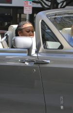 QUEEN LATIFAH Out Driving in Her Convertible Rolls Royce in Beverly Hills 04/20/2023
