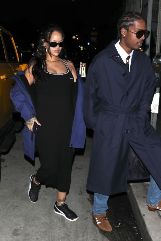 RIHANNA and A$AP Rocky Arrives at Baldi Restaurant in Santa Monica 04/12/2023