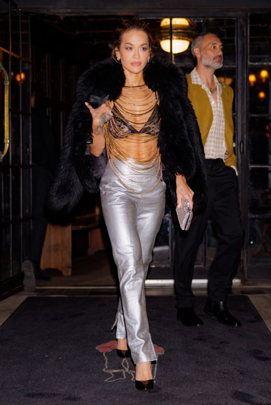 RITA ORA and  Taika Waititi Leaves Bowery Hotel for Date Night in New York 04/28/2023