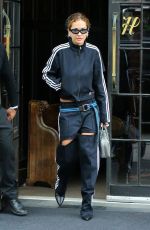 RITA ORA Leaves Bowery Hotel in a Adidas Track Suit in New York 04/27/2023