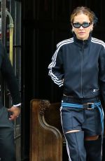 RITA ORA Leaves Bowery Hotel in a Adidas Track Suit in New York 04/27/2023