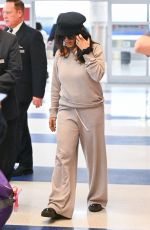 SALMA HAYEK Arrives at JFK Airport in New York 04/25/2023