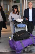SALMA HAYEK Arrives at JFK Airport in New York 04/25/2023