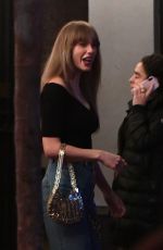 TAYLOR SWIFT, MARGARET QUALLEY and Jack Antonoff Out for Dinner at Via Carota in New York 04/10/2023