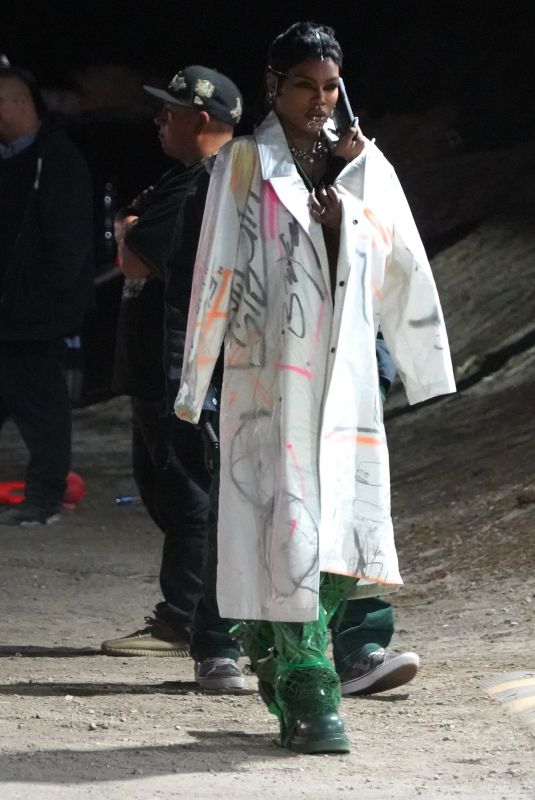 TEYANA TAYLOR Arrives at Neon Carnival Party at Coachella 2023 Music Festival in Indio 04/15/2023