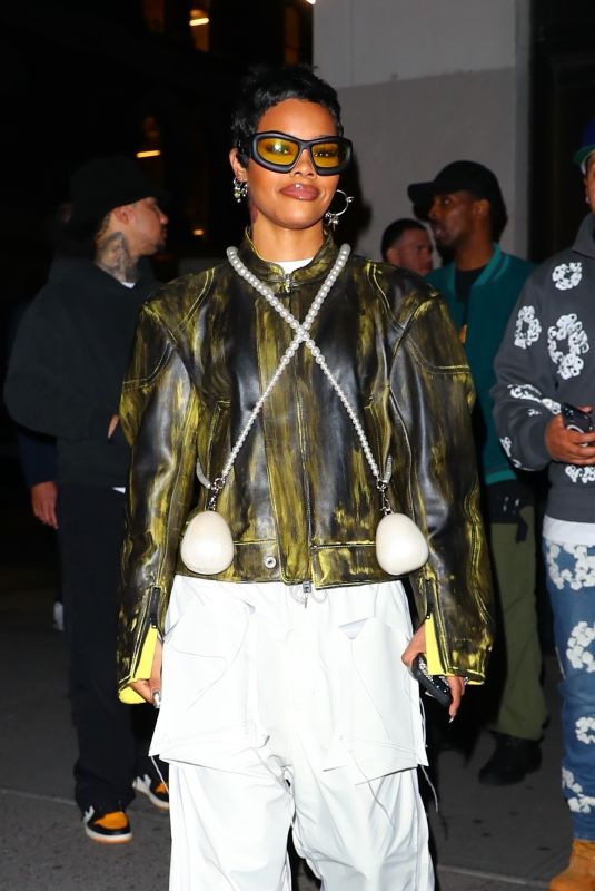 TEYANA TAYLOR Leaves Hennessy Kim Jong Event in New York 04/26/2023