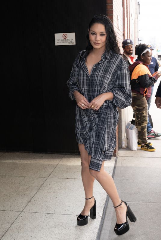 VANESSA HUDGENS Arrives ar Drew Barrymore Show in New York 04/11/2023