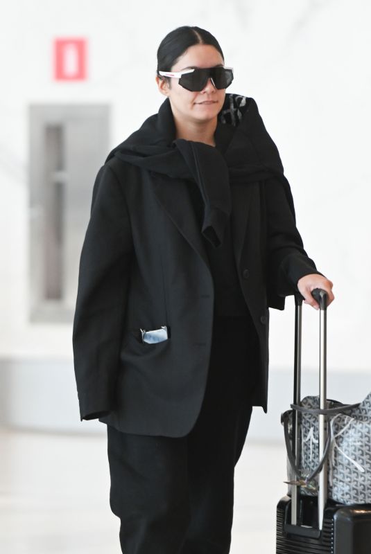 VANESSA HUDGENS Arrives at Laguardia Airport in New York 04/11/2023