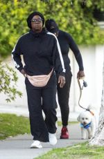 VIOLA DAVIS Out with Her Husband and Their Dog in Toluca Lake 04/10/2023