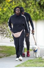 VIOLA DAVIS Out with Her Husband and Their Dog in Toluca Lake 04/10/2023