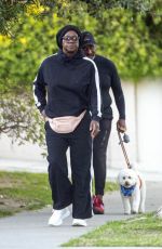 VIOLA DAVIS Out with Her Husband and Their Dog in Toluca Lake 04/10/2023