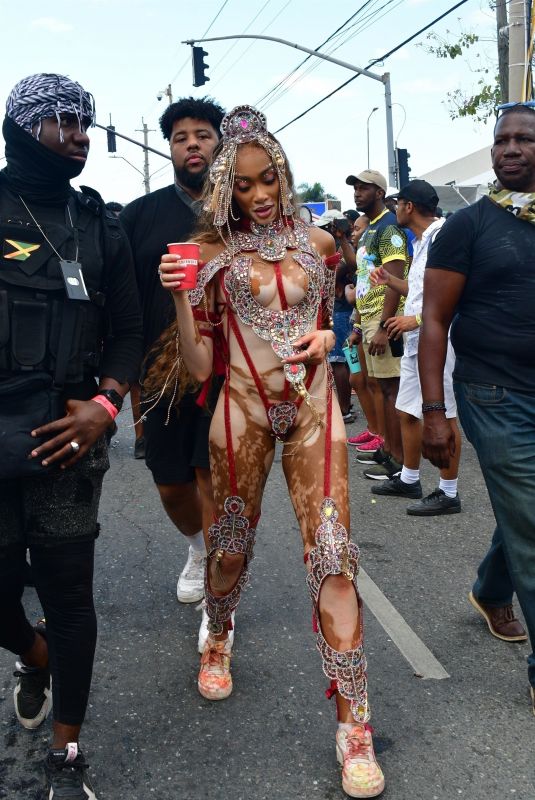WINNIE HARLOW at Yard Mas and Xodus Carnival in Jamaica 04/16/2023