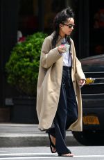 ZOE KRAVITZ Out for Coffee with a Friend in New York 04/24/2023