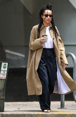 ZOE KRAVITZ Out for Coffee with a Friend in New York 04/24/2023