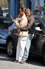 ZOE SALDANA and Marco Perego Out at Ile Saint Louis in Paris 04/09/2023