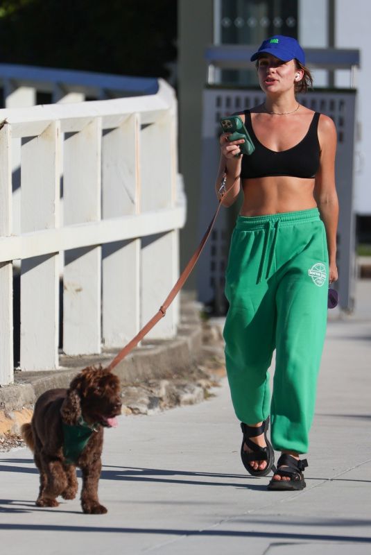 ABBIA CHATFIELD Out with Her Dog in Sydney