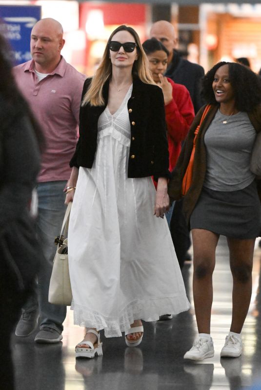 ANGELINA JOLIE Arries at JFK Airport in New York 05/16/2023
