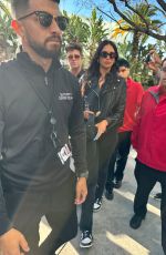 APRIL LOVE GEARY Arrives at Lakers Game in Los Angeles 05/06/2023