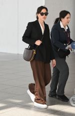 AUBREY PLAZA Arrives at JFK Airport in New York 05/03/2023
