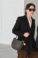 AUBREY PLAZA Arrives at JFK Airport in New York 05/03/2023