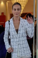 BRIE LARSON Leaves Martinez Hotel in Cannes 05/20/2023