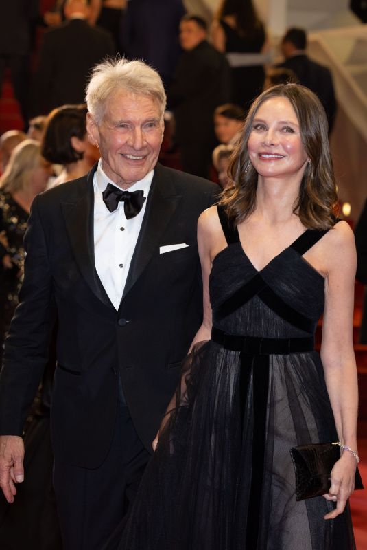 CALISTA FLOCKHART and Harrison Ford at Indiana Jones and the Dial of Destiny Premiere at 76th Cannes Film Festival 05/18/2023