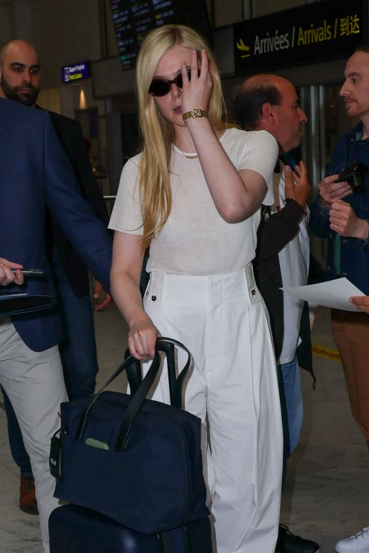 ELLE FANNING Arrives at Nice Airport 05/15/2023