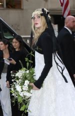 ELLE FANNING Heading to the Met Gala in New York 05/01/2023 