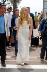 ELLE FANNING Leaves Hotel Martinez at 2023 Cannes Film Festival 05/18/2023
